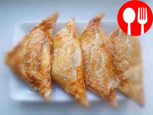 Place the puff pastries on a flat plate and...