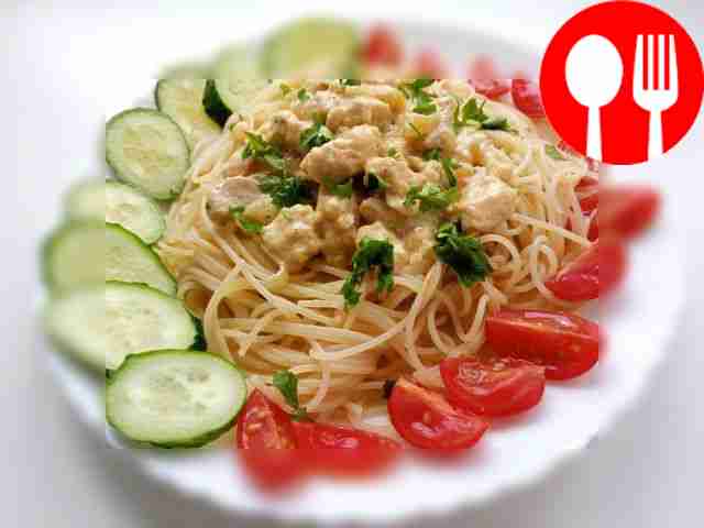 Delicious spaghetti with turkey