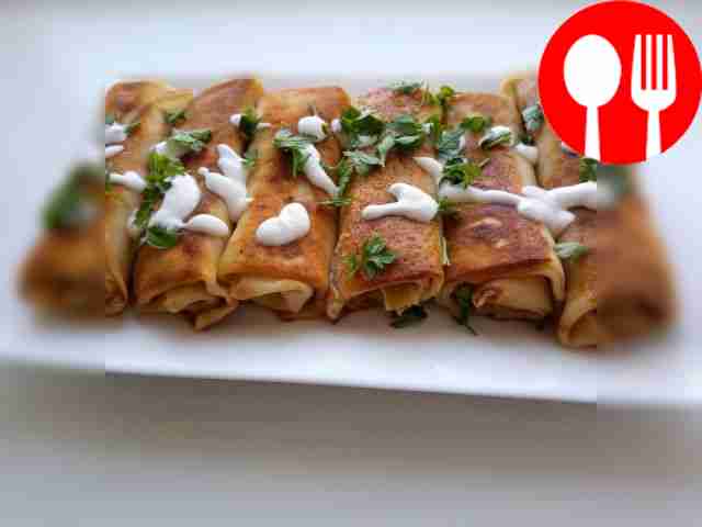 Домашние блины с курицей Homemade pancakes with chicken