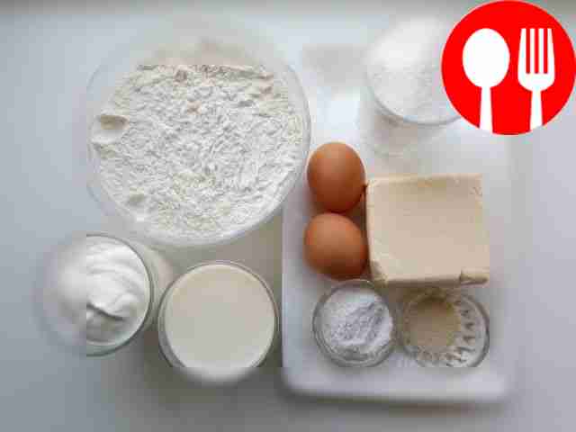Place eggs and butter on a plate. Place sugar,...