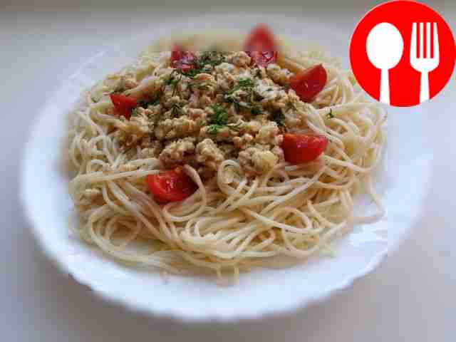 Домашние макароны с курицей