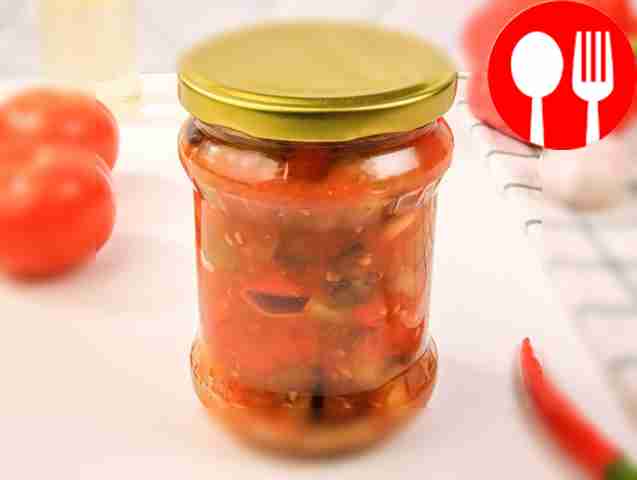 Eggplants with bell peppers for the winter