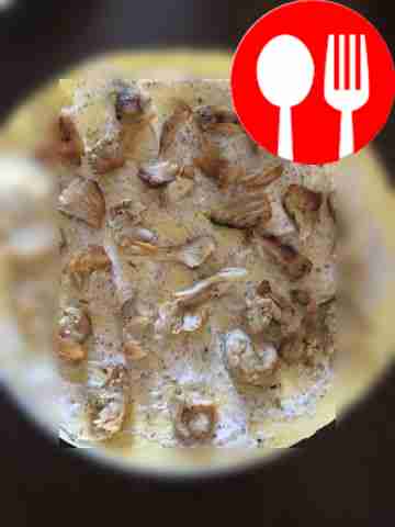 Break the fried chicken into small pieces and...