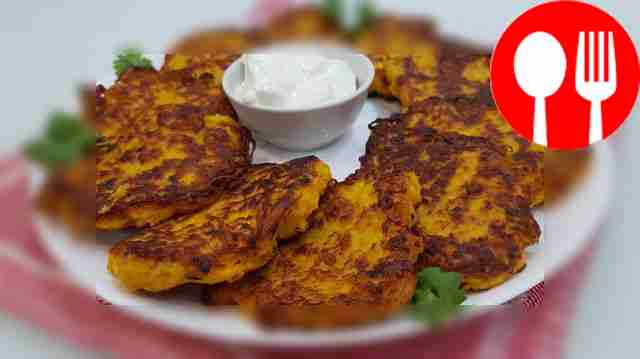 Тыквенные оладьи с фаршем