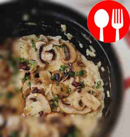 Грибное ризотто в сливочном соусе