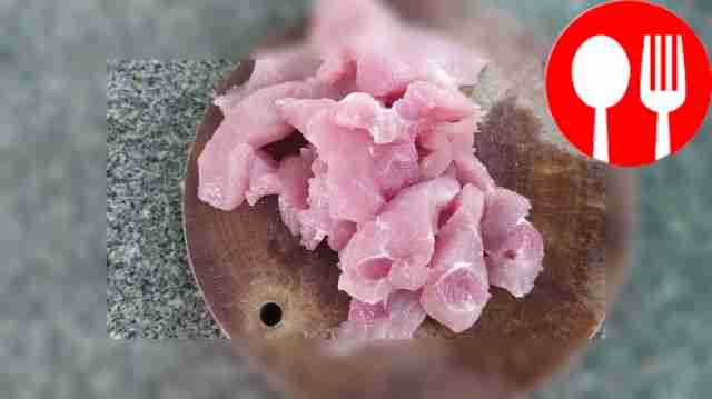 Cut the meat into thin slices across the grain...