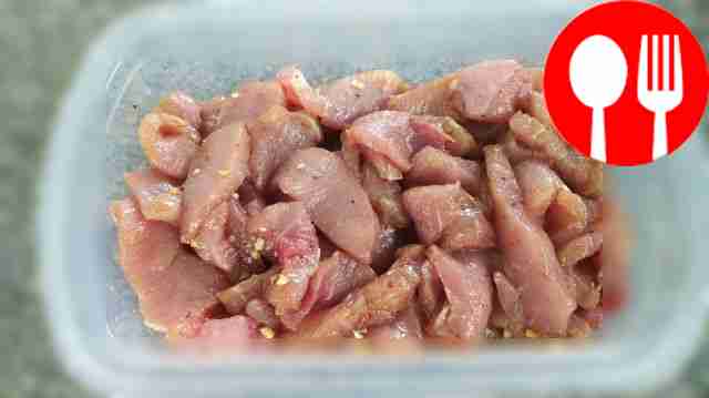 Pour the marinade over the meat and leave for...