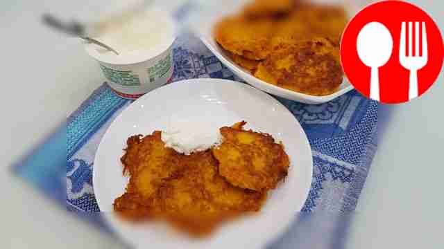 Тыквенные оладьи с чесноком