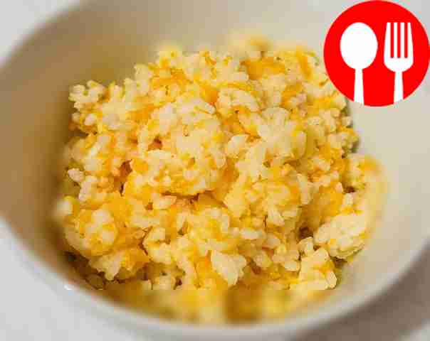 Healthy rice porridge with pumpkin