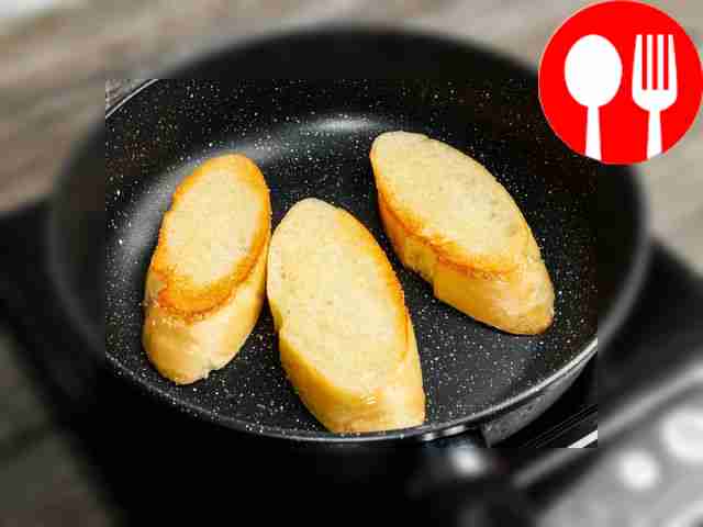 Heat a frying pan and toast a slice of wheat...