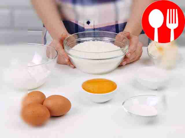 Wash the eggs. Sift the flour.