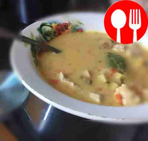 Cheese and chicken soup