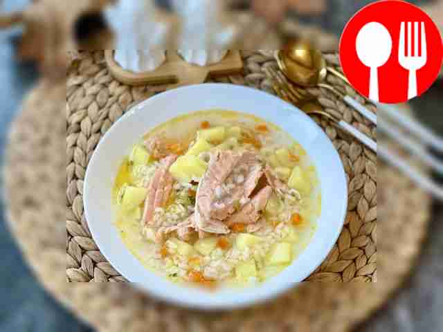 Fish soup with salmon