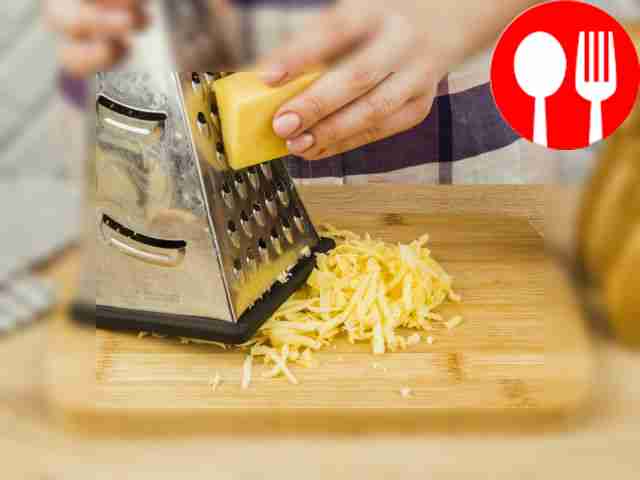 Grate the cheese on a coarse grater.