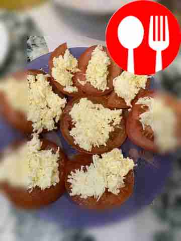 Помидоры-колечки с чесноком