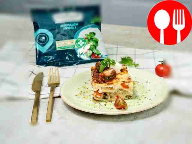 Лазанья с моцареллой и овощами