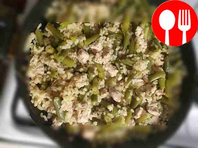 Булгур с индейкой и стручковой фасолью