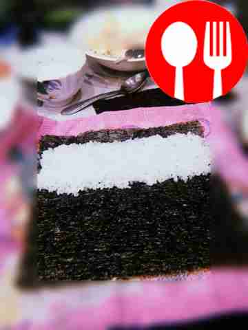 Then place the rice on a sheet of nori.