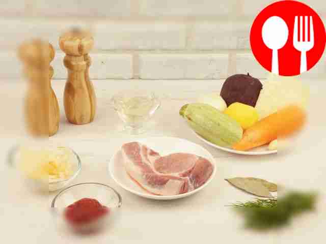 Wash and peel the vegetables. The meat for...