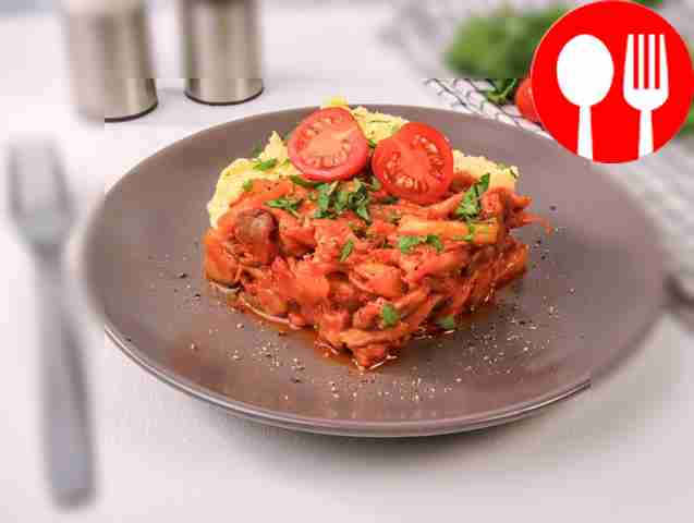 Serve the oyster mushroom paprikash sprinkled...