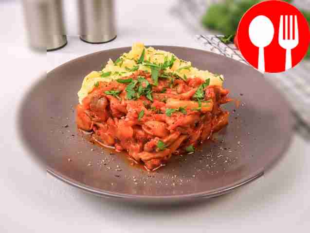 Serve paprikash along with mashed potatoes....