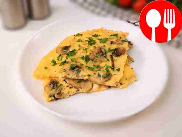 Омлет с грибами и сливками