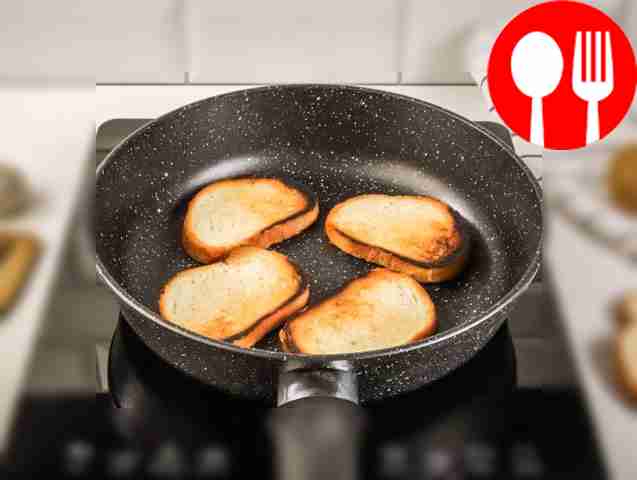 Heat a frying pan and fry the bread slices in...
