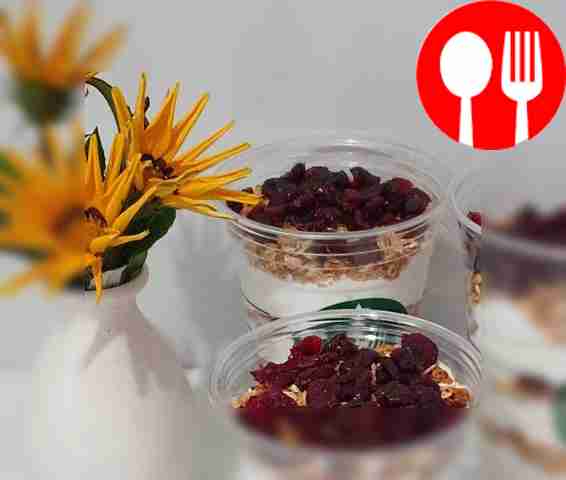 Парфе с ягодами клюквы