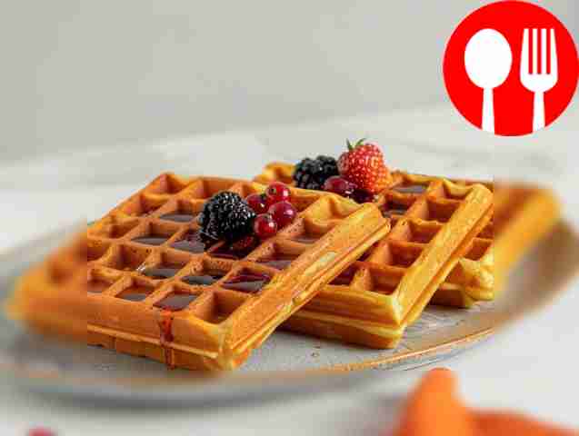 Творожные вафли в вафельнице Curd waffles in a waffle iron