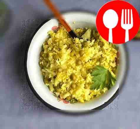 Рагу из цветной капусты с зеленым горошком