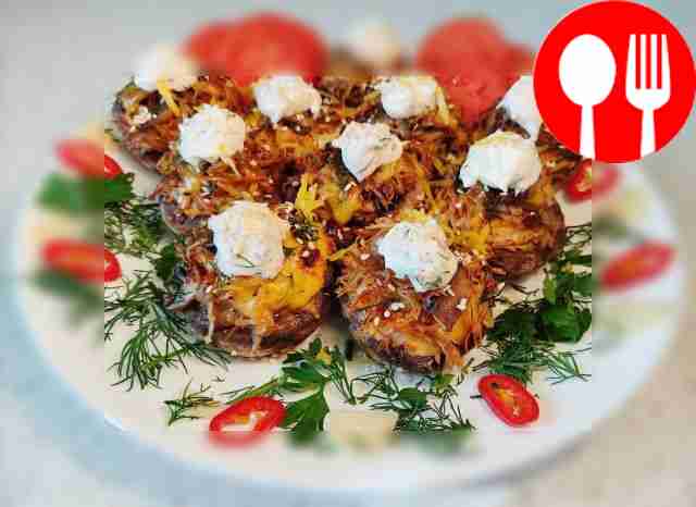 Hearty mushrooms with cheese