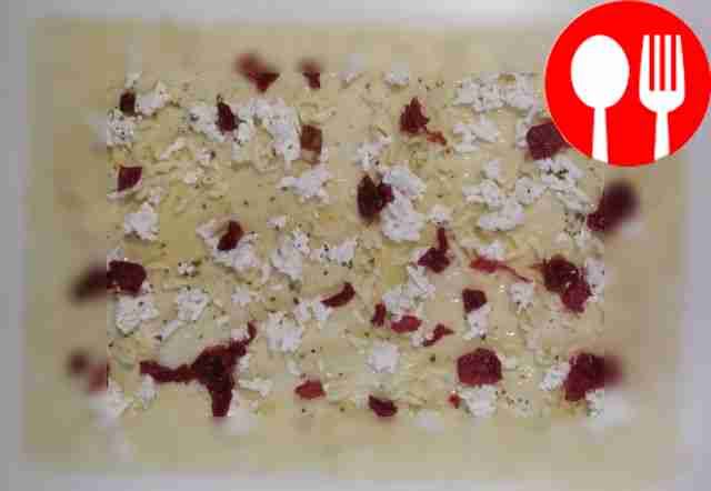 Take 3 sheets of dough and brush with butter....