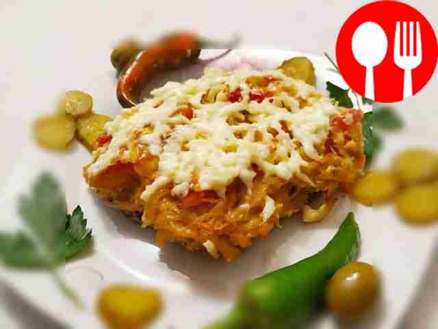 Запеченое мясо под шубой