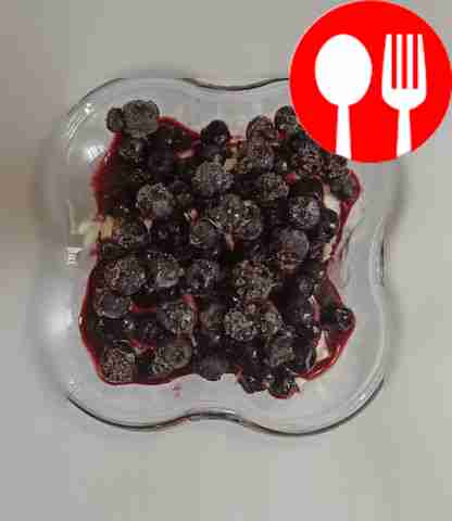 Dessert with blueberries and yogurt