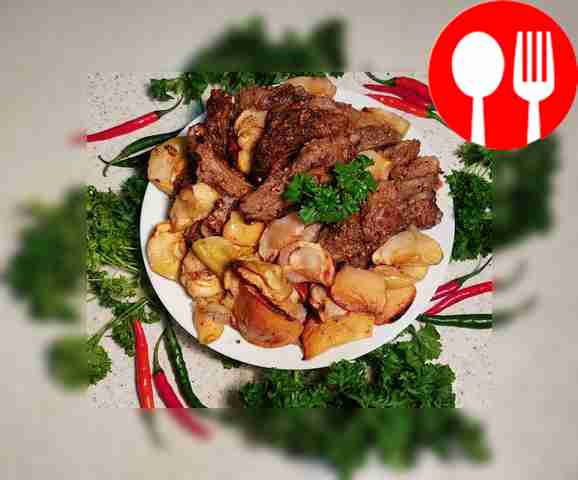 Juicy ribs with apple and quince