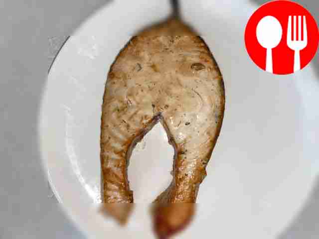 Creamed salmon steak