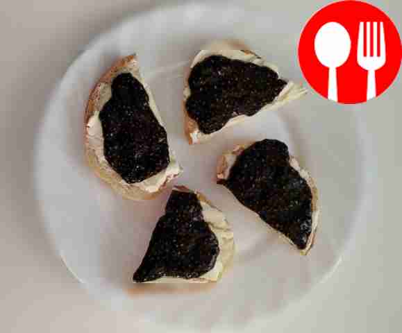 Black caviar from chia seeds