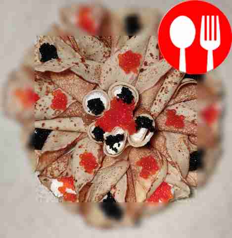 Pancakes with caviar