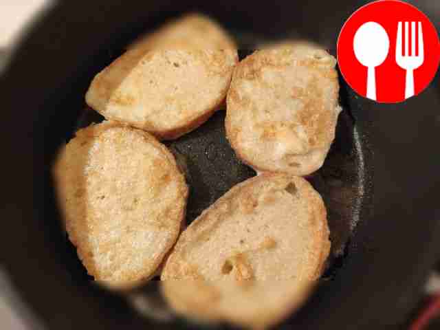 Beat the eggs in a bowl. Dip the loaf slices...