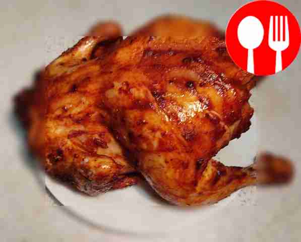 Chicken baked with paprika