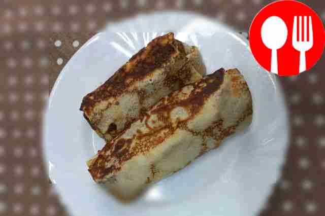 Delicious pancakes with meat