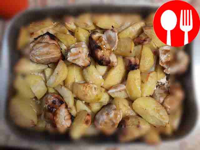 Teriyaki chicken with potatoes in the oven