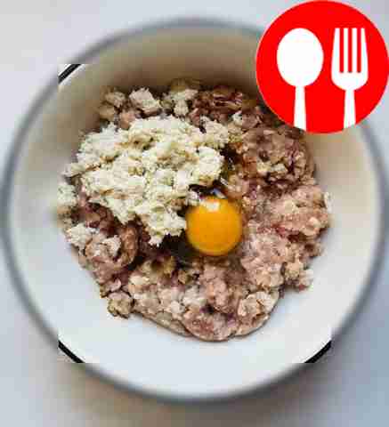 Squeeze and add to the minced meat. Add the...