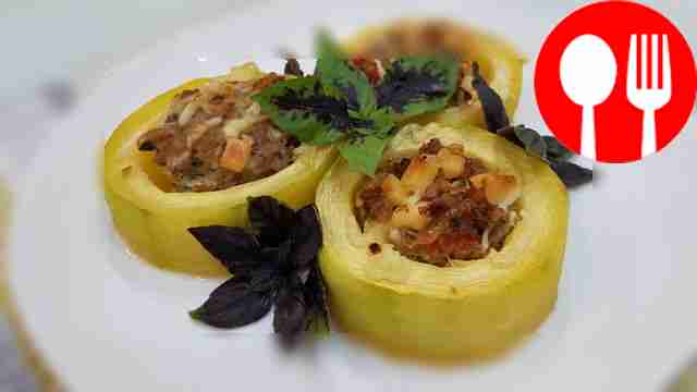 Фаршированные кольца из кабачка ​