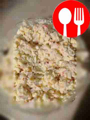 Salad with crab meat and fresh cucumbers