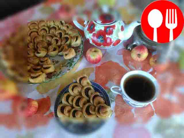 Резной пирог с грибами и мясом