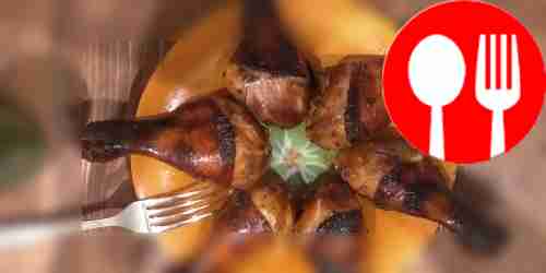 Chicken legs in honey-soy sauce with garlic