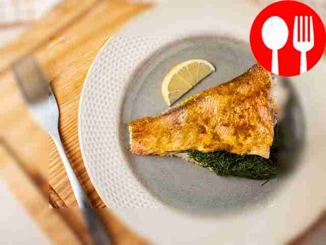 Serve a couple of lemon slices with the fish....