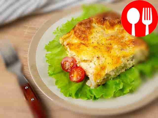 Омлет с тыквой, окунем и щукой