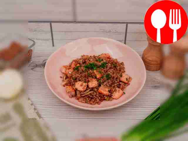 Семга с гречкой